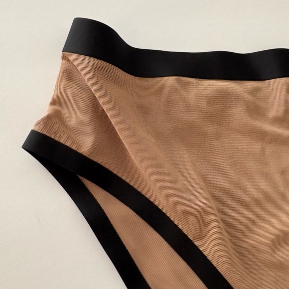 NWOT CUUP Tan and Black high waist Panties size 3 Medium - Picture 3 of 9